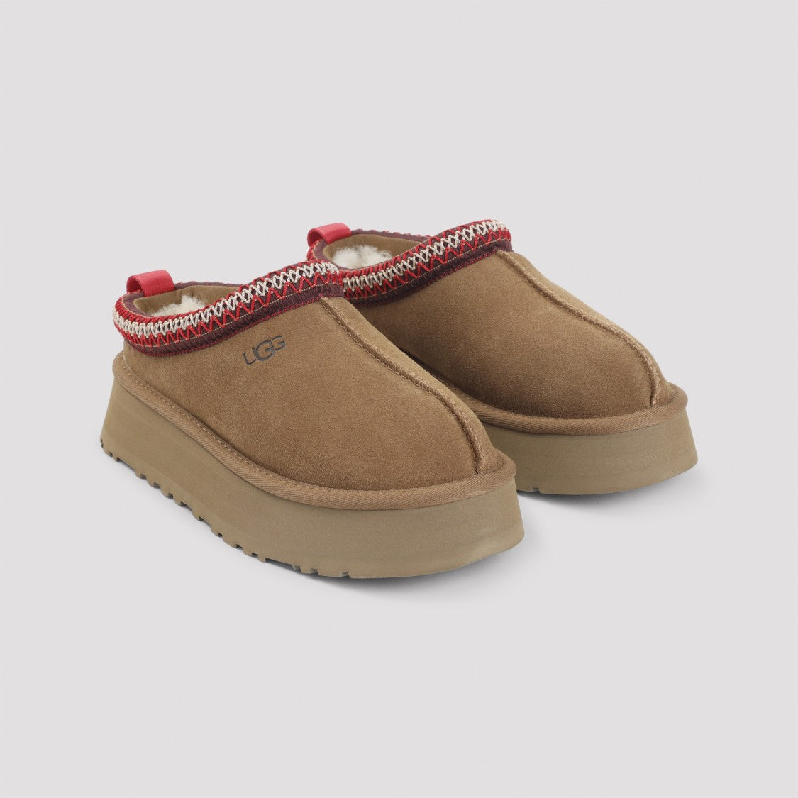 Ugg Suede Slippers With Decorative Trim
