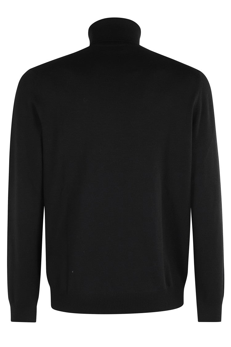 Fay High-Neck Wool Sweater With Long Sleeves
