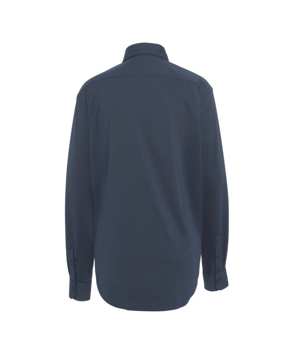 Gender Structured Blue Shirt With Design