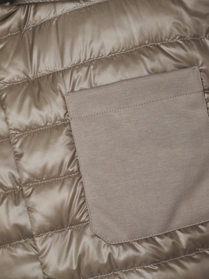 Herno Quilted Front Jacket With Smooth Sleeves