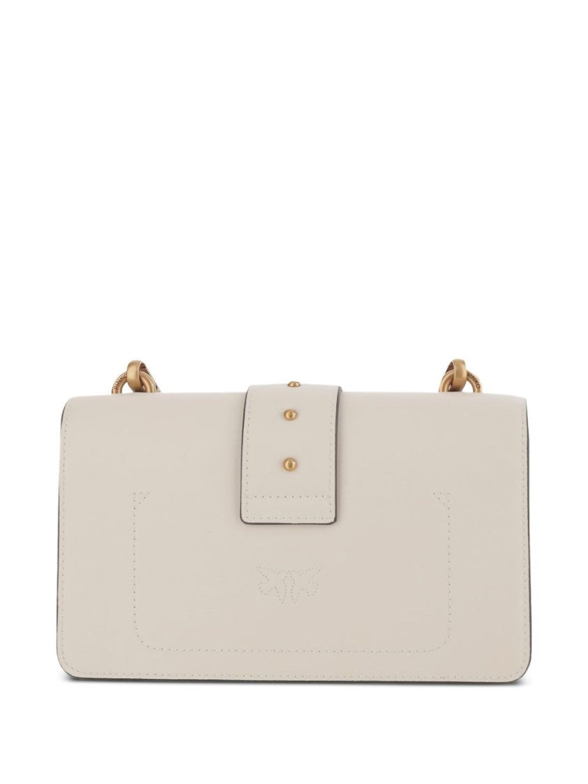 Pinko Structured Flap Closure Shoulder Bag With Gold Emblem