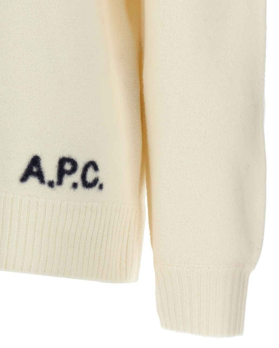 A.P.C. Straight-Cut Ecru Sweater In Thick Virgin Merino Wool