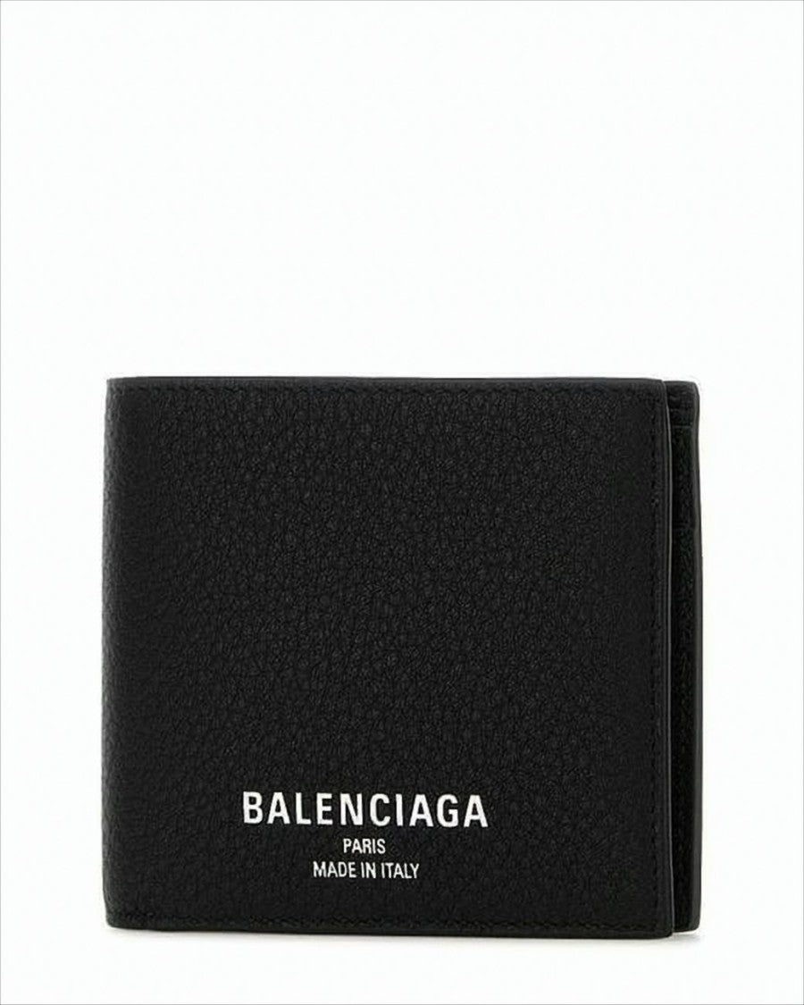 Balenciaga Calf Leather Bifold Wallet With Textured Surface