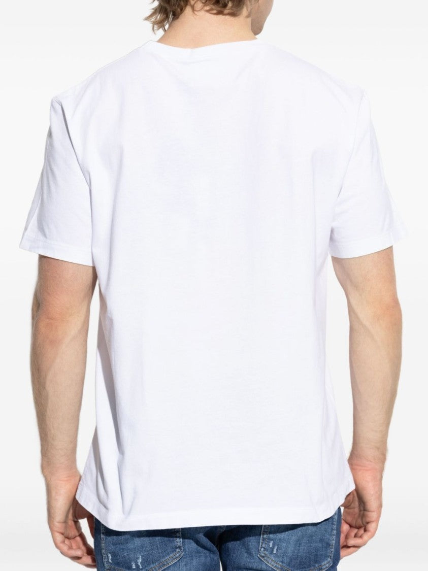 Dsquared2 White Cotton T-Shirt With Logo Print