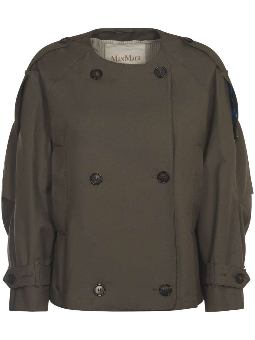 Max Mara Double-Breasted Water-Resistant Jacket With Oversized Design
