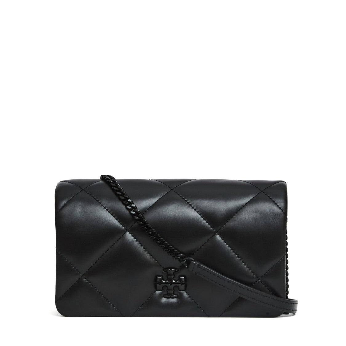 Tory Burch Kira Diamond Quilt Powder Coated Chain Wallet Purse