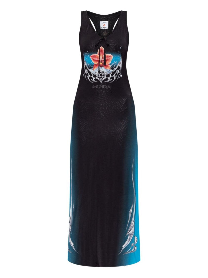 Casablanca Sleeveless Fitted Midi Dress