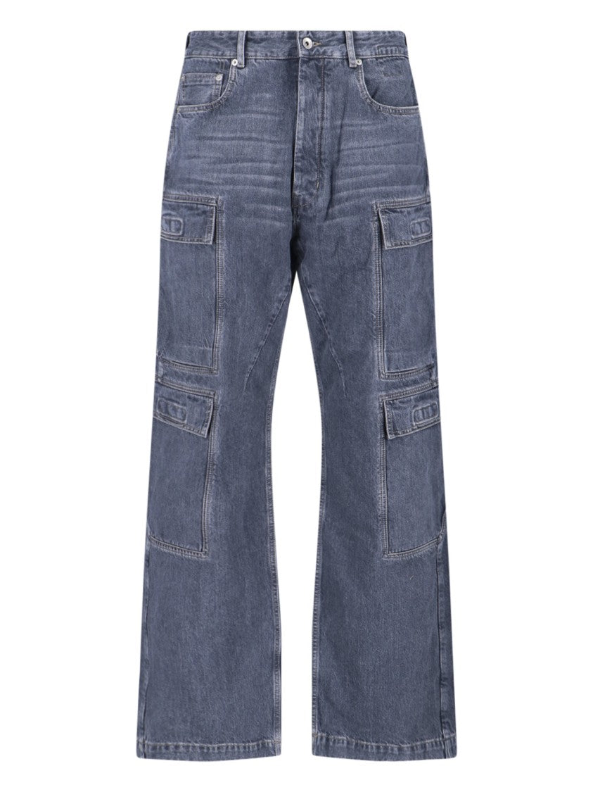 Drkshdw By Rick Owens Cargo Jeans – Blue