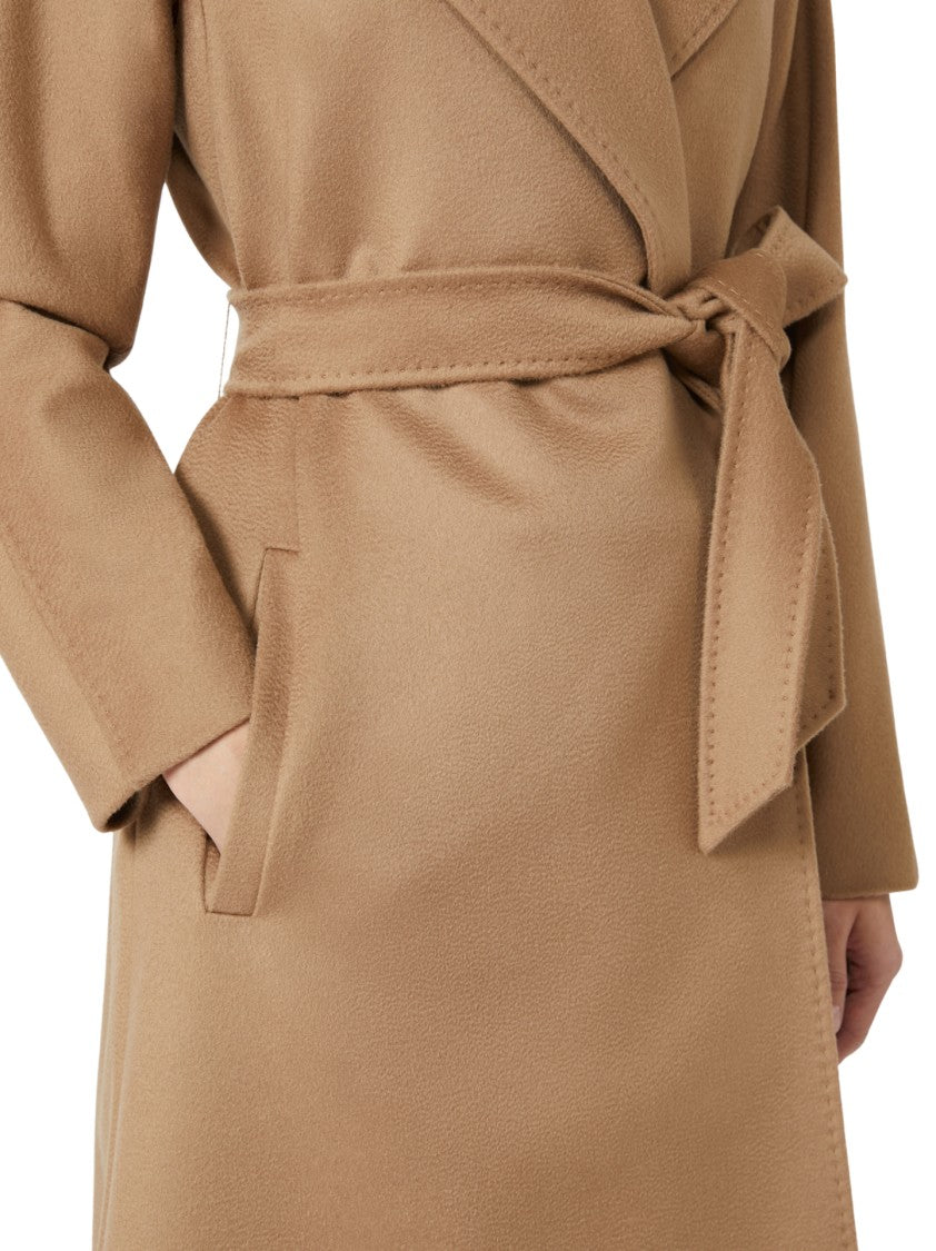Max Mara Tailored Brown Coat With Wide Lapel Collar