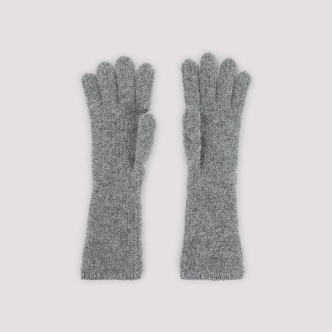 Jacquemus Les Grosgrain Grey Alpaca Gloves