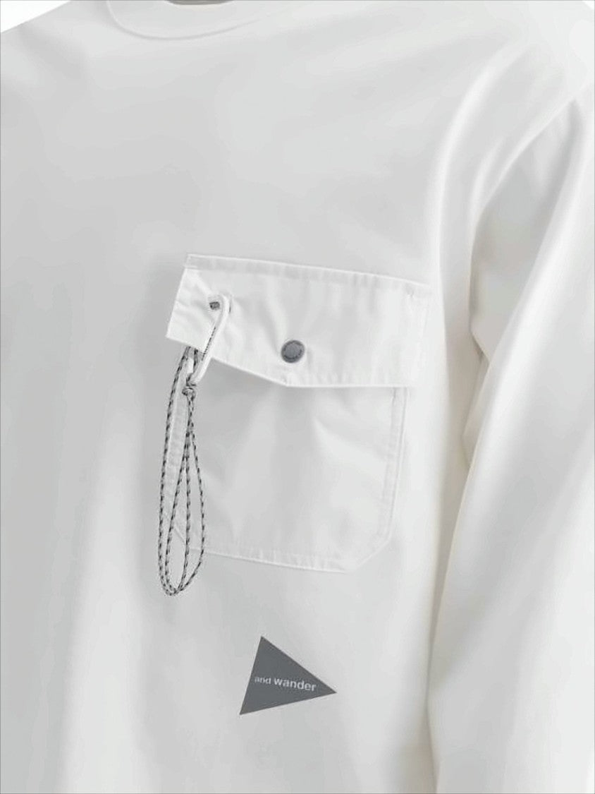 And Wander Minimalist Long-Sleeve Cotton T-Shirt With Chest Pocket
