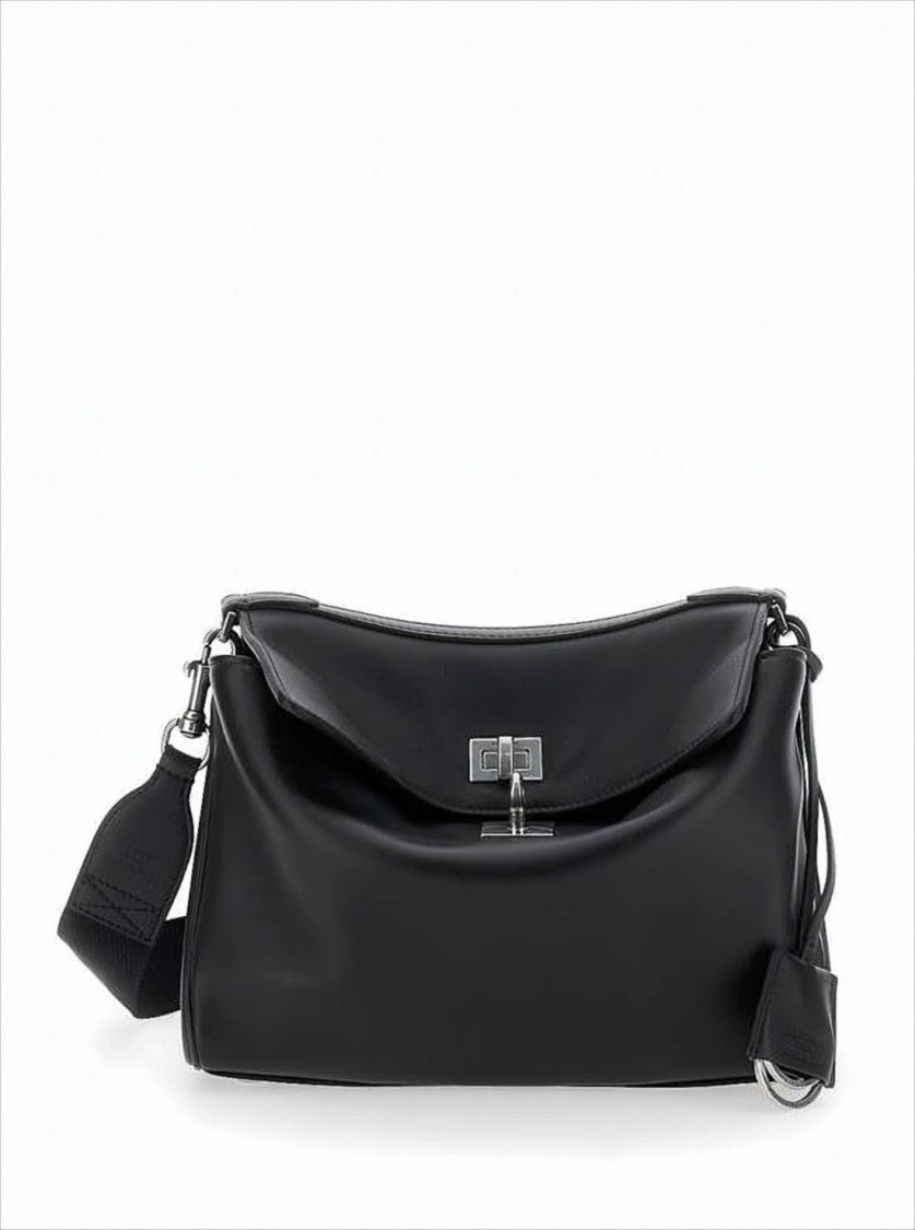 Balenciaga Rectangular Black Calf Leather Crossbody Bag
