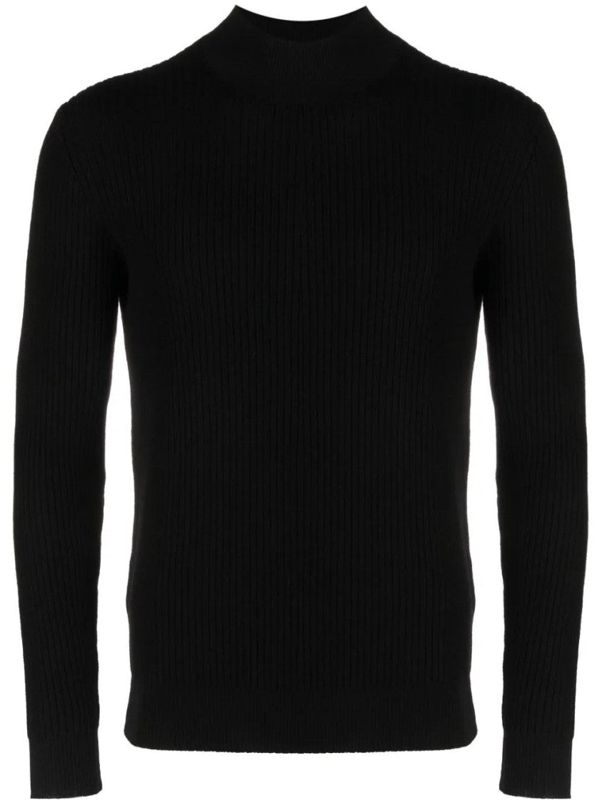 Tagliatore Ribbed Turtleneck Sweater With Fitted Silhouette