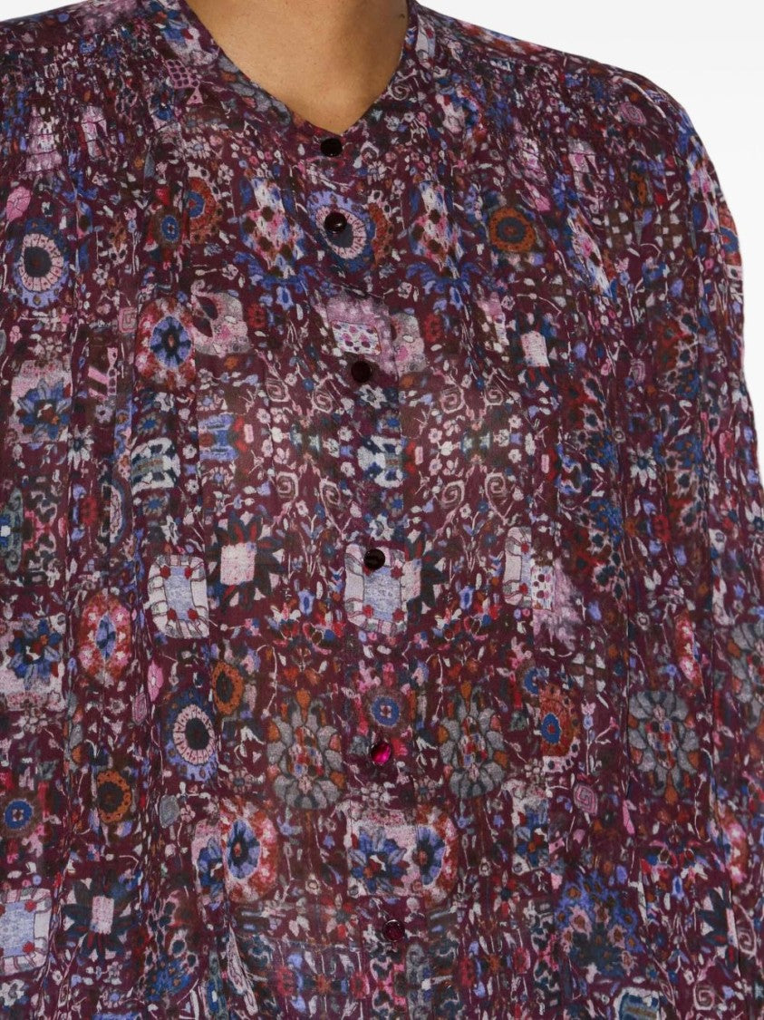 Isabel Marant Étoile Semi-Sheer Viola Blouse With Floral Pattern