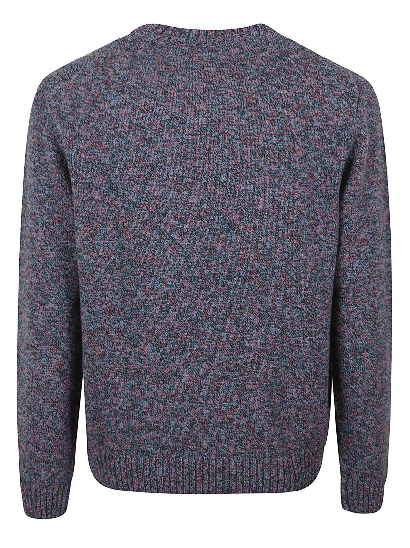 Zanone Textured Knit Wool Sweater With Crew Neckline