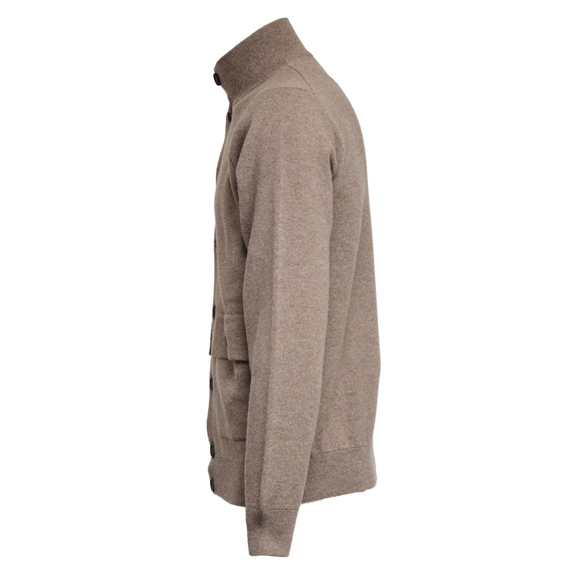 Filippo De Laurentiis Textured Wool And Cashmere High Collar Cardigan