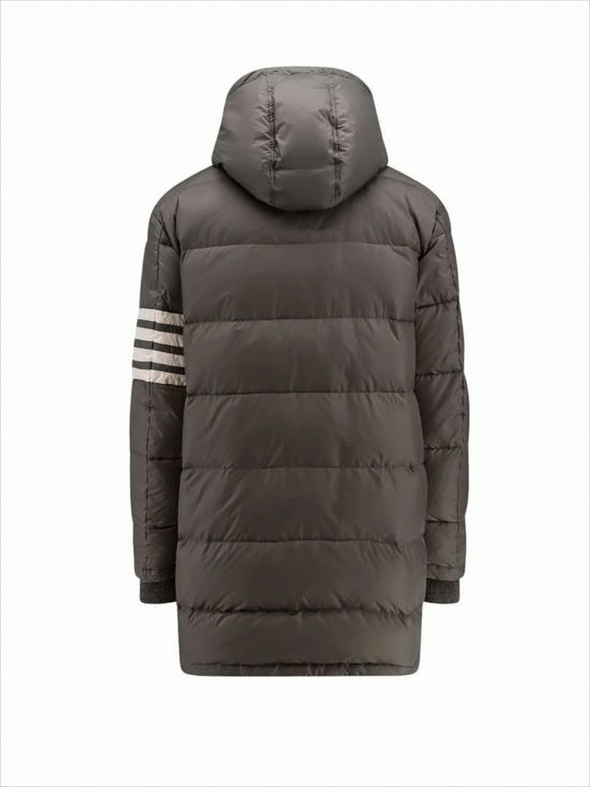 Thom Browne Quilted Padded Jacket With Distinctive Stripe Detail