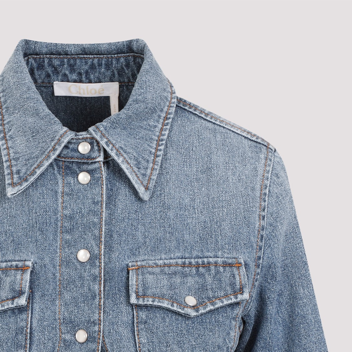 Chloé Foggy Blue Cotton Shirt