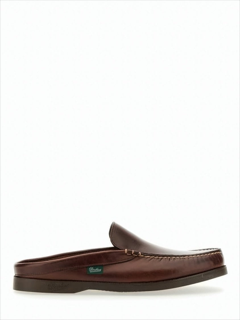 Paraboot Polished Calf Leather Slip-On Mules