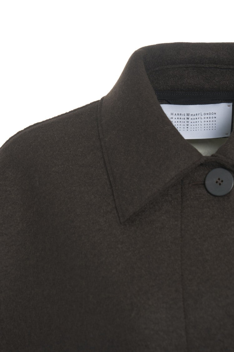 Harris Wharf London Relaxed Virgin Wool Oversized Coat With Classic Collar