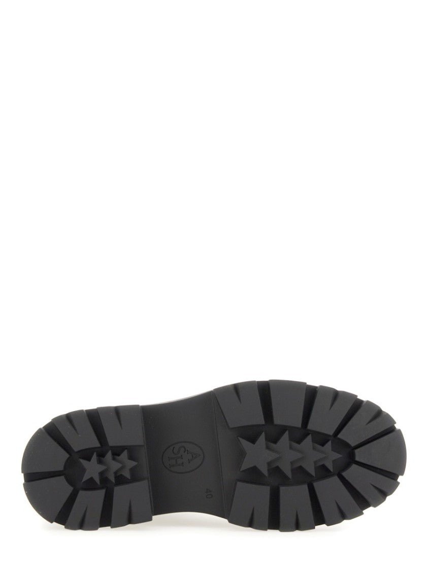 Ash Black Leather Amphibian With Rugged Sole