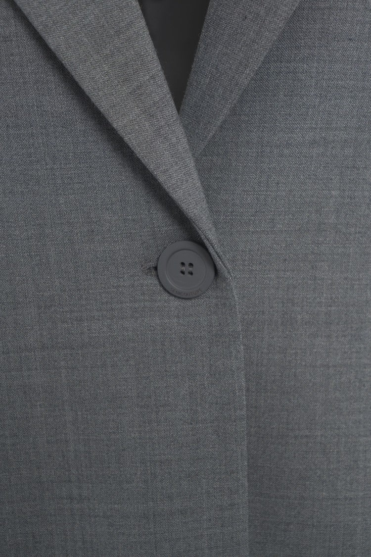 Semi Couture Oversized Single-Button Gray Blazer