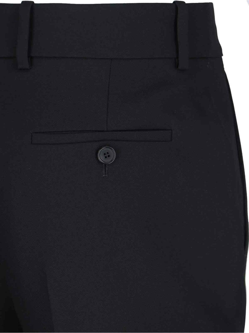 Alexander Mcqueen High-Waisted Black Wool Palazzo Pants