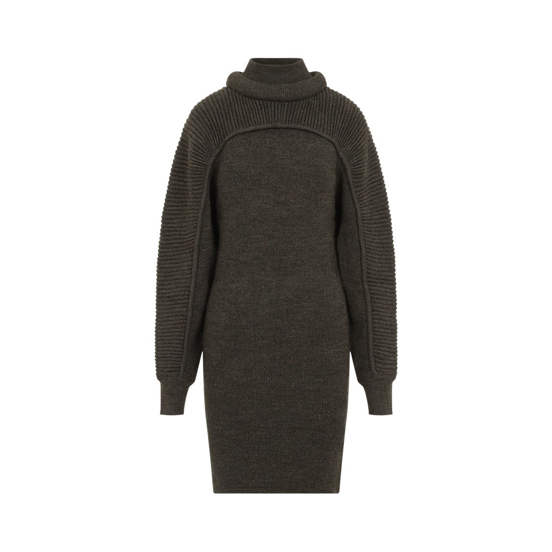Isabel Marant Fitted Green Wool Hilde Mini Dress