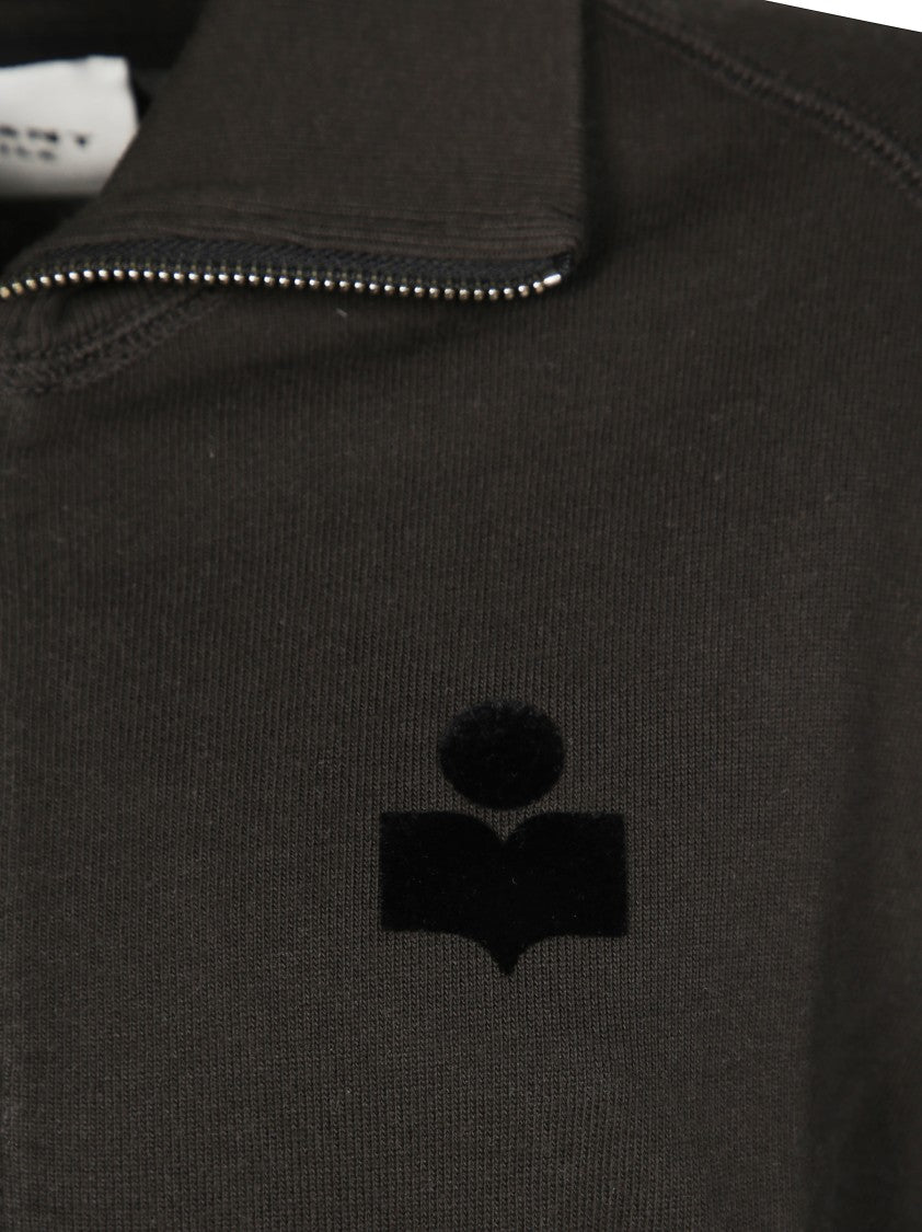 Isabel Marant Étoile Cropped Sweatshirt With Half-Zip Front