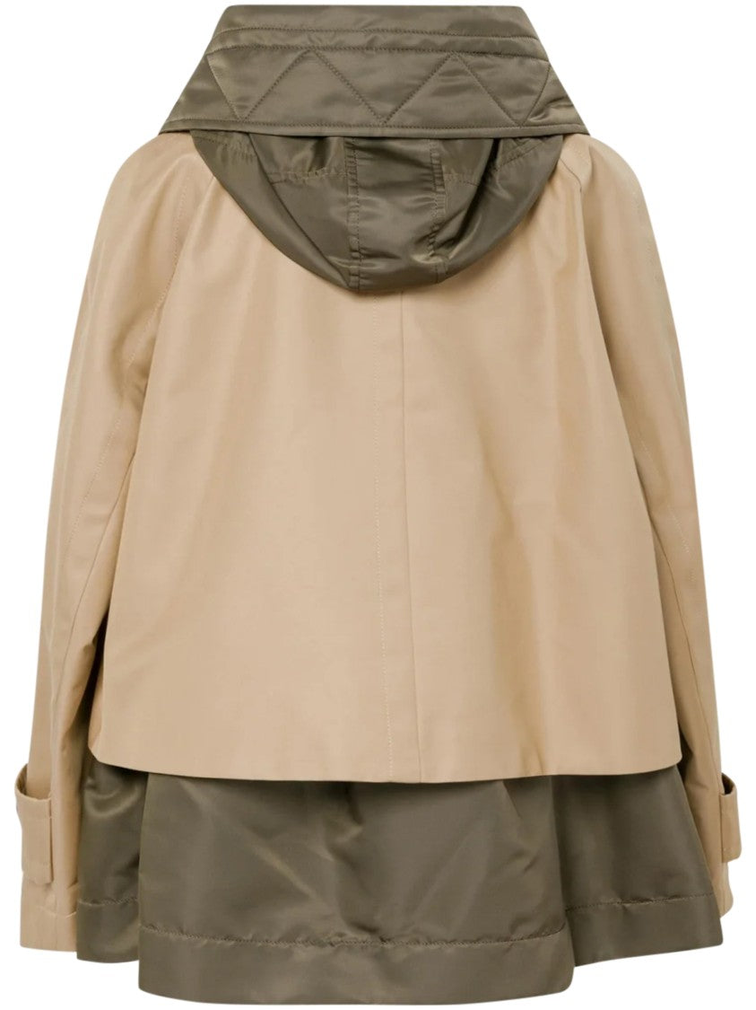 Sacai Structured Cotton Gabardine Blouson With Classic Collar