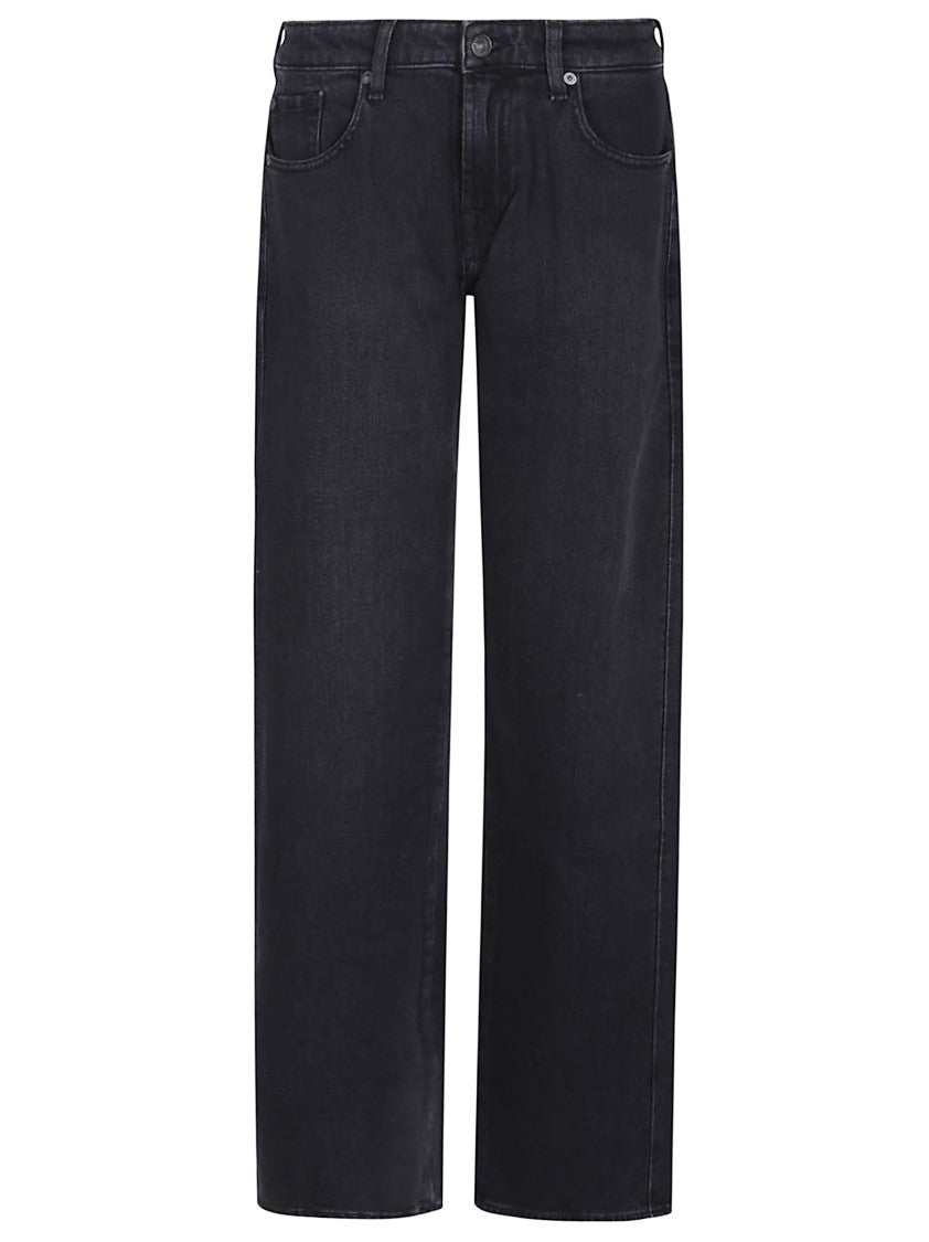 7 For All Mankind Low-Rise Stretch Cotton Jeans With Relaxed Straight Leg Design