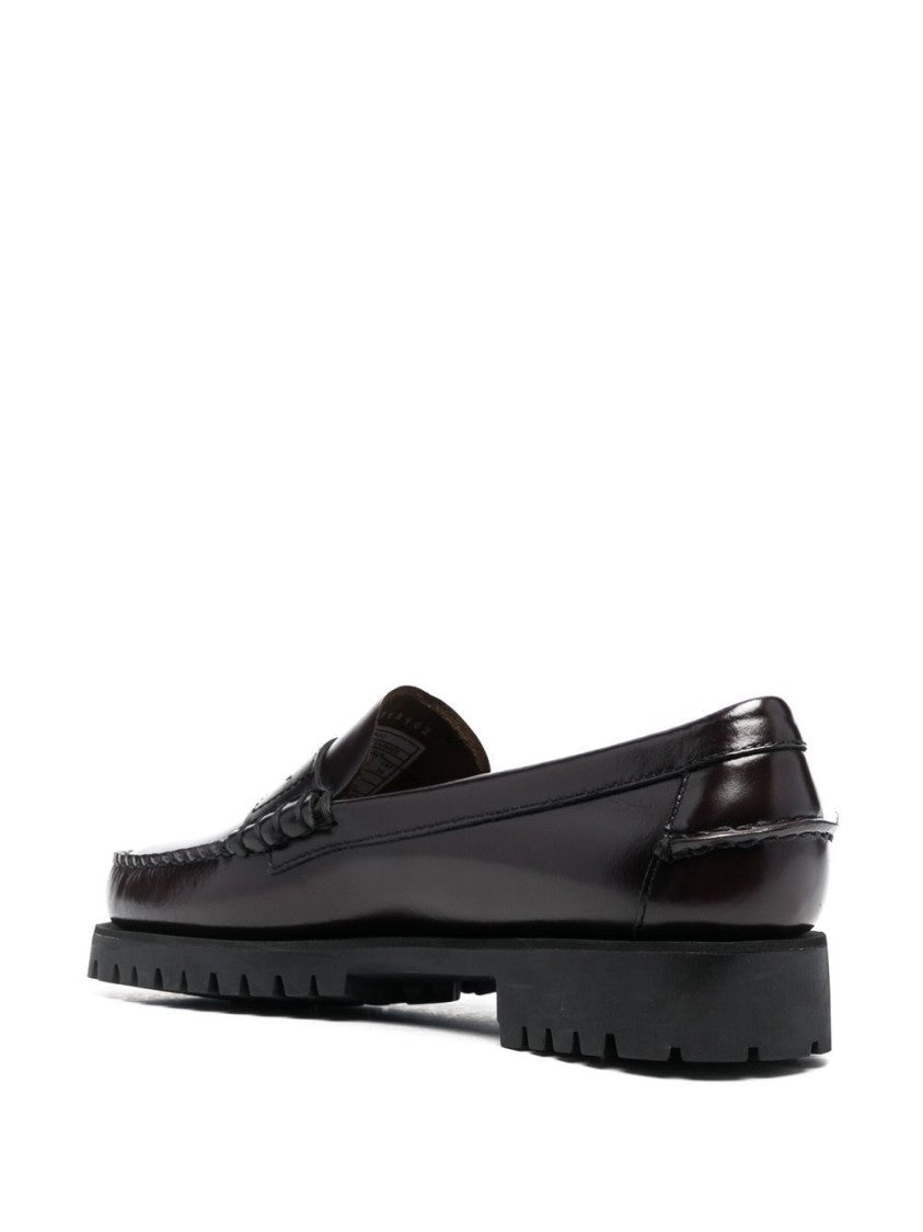 Sebago Bordeaux Leather Sandals With Polished Finish