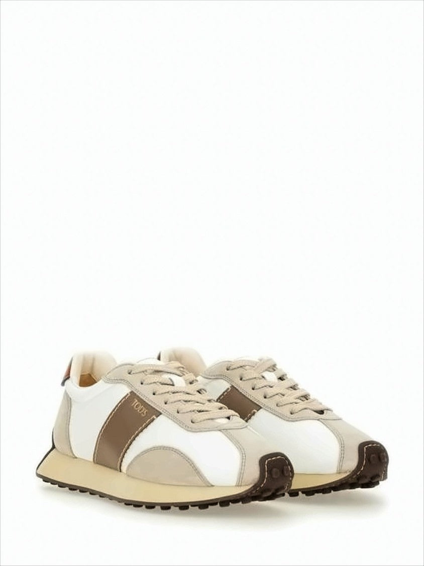 Tod's Lace-Up Sneakers With Smooth Leather And Suede Panels