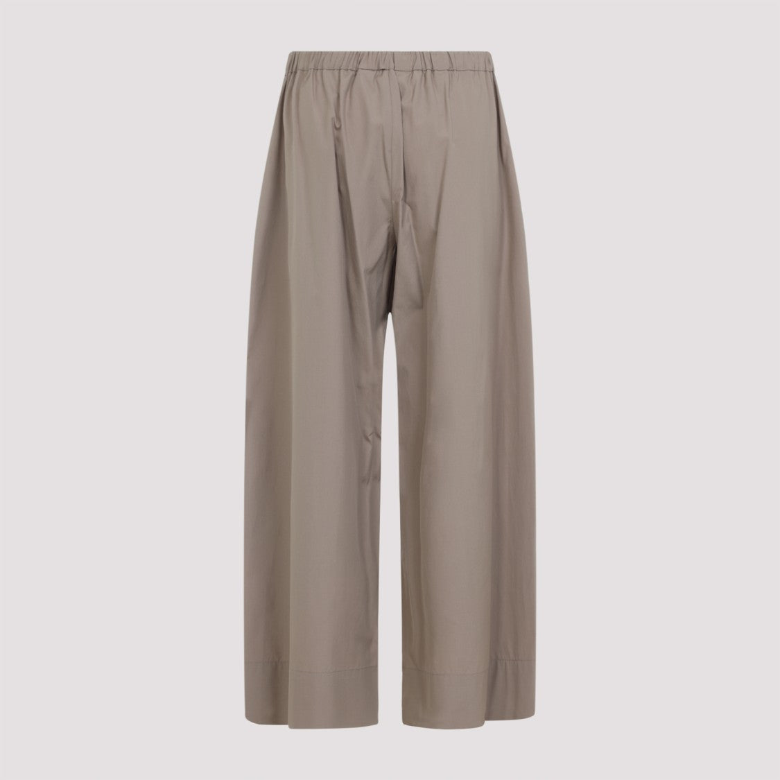 Max Mara Relaxed Fit Wide Leg Trousers In Neutral Cotton