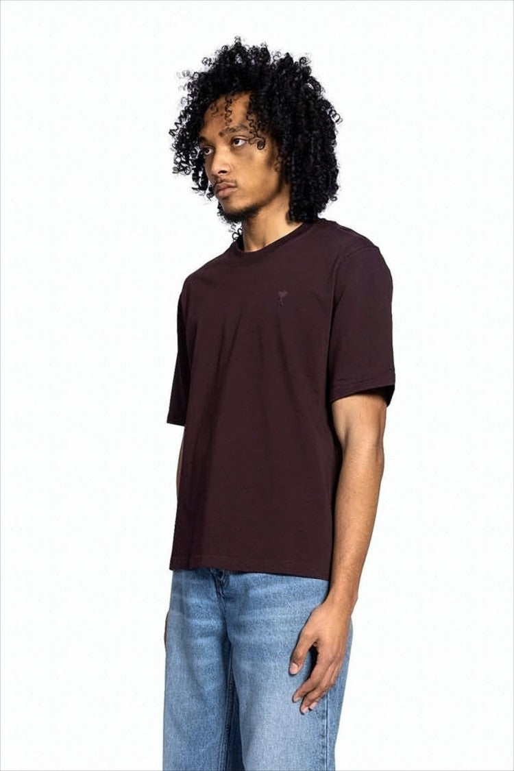 Ami Boxy-Fit Short-Sleeved T-Shirt With Embroidered Logo