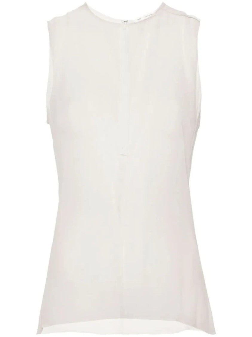 Ami Semi-Sheer Silk Top