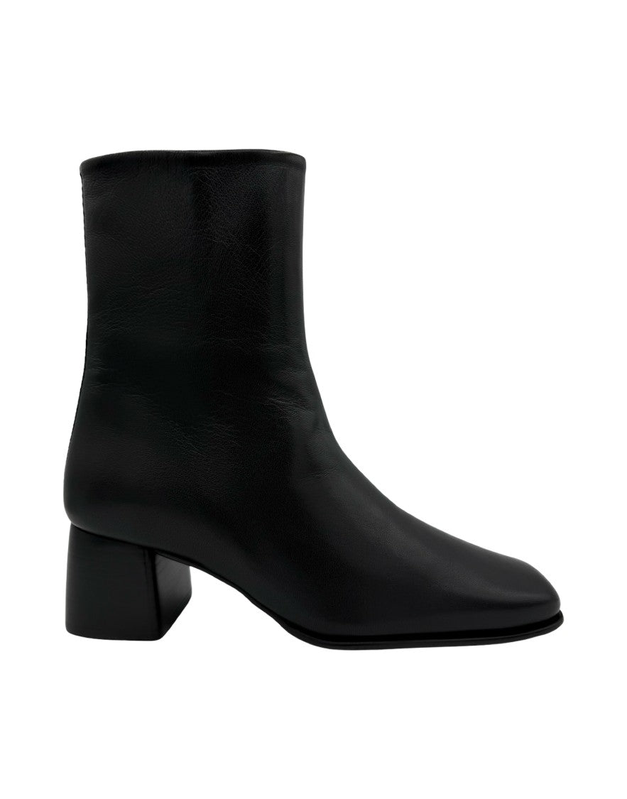 Filippa K Smooth Leather Ankle Boots With Squared Toe And Block Heel