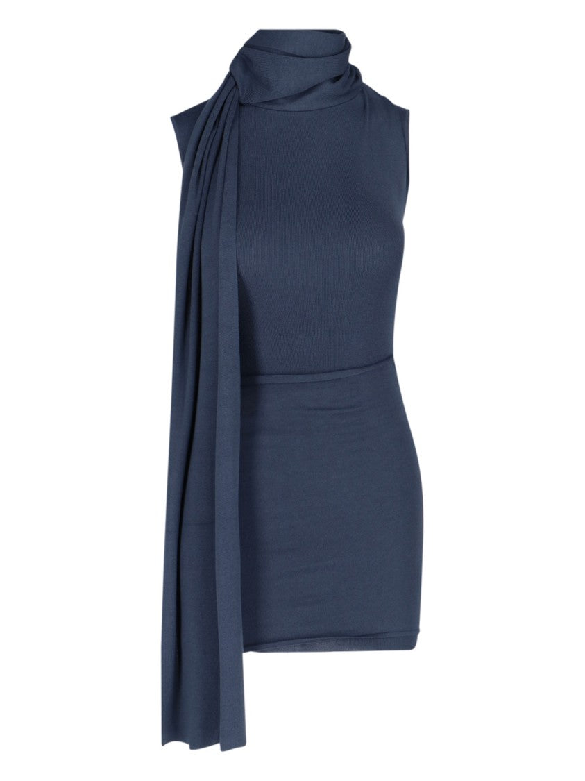 Aya Muse Solar' Shawl Mini Dress – Navy