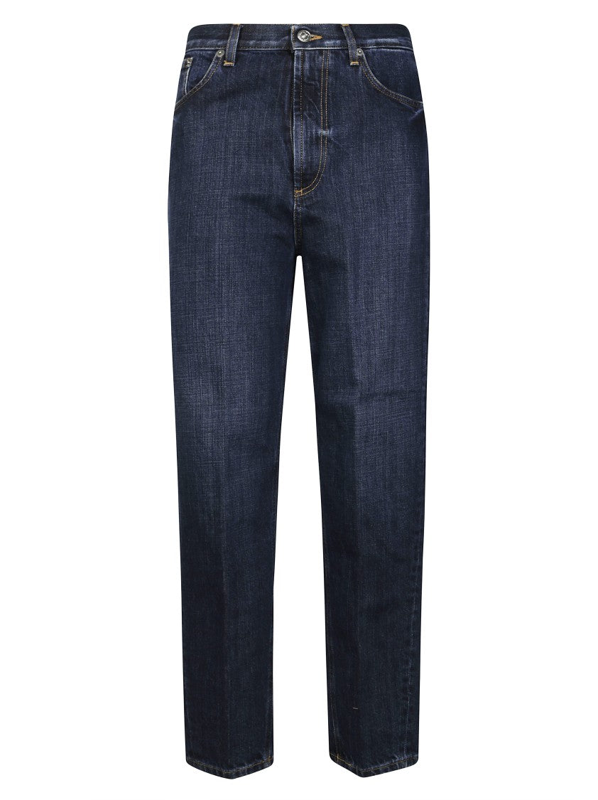 Dondup High-Waisted Wide-Leg Bessie Pants With Concealed Fastening