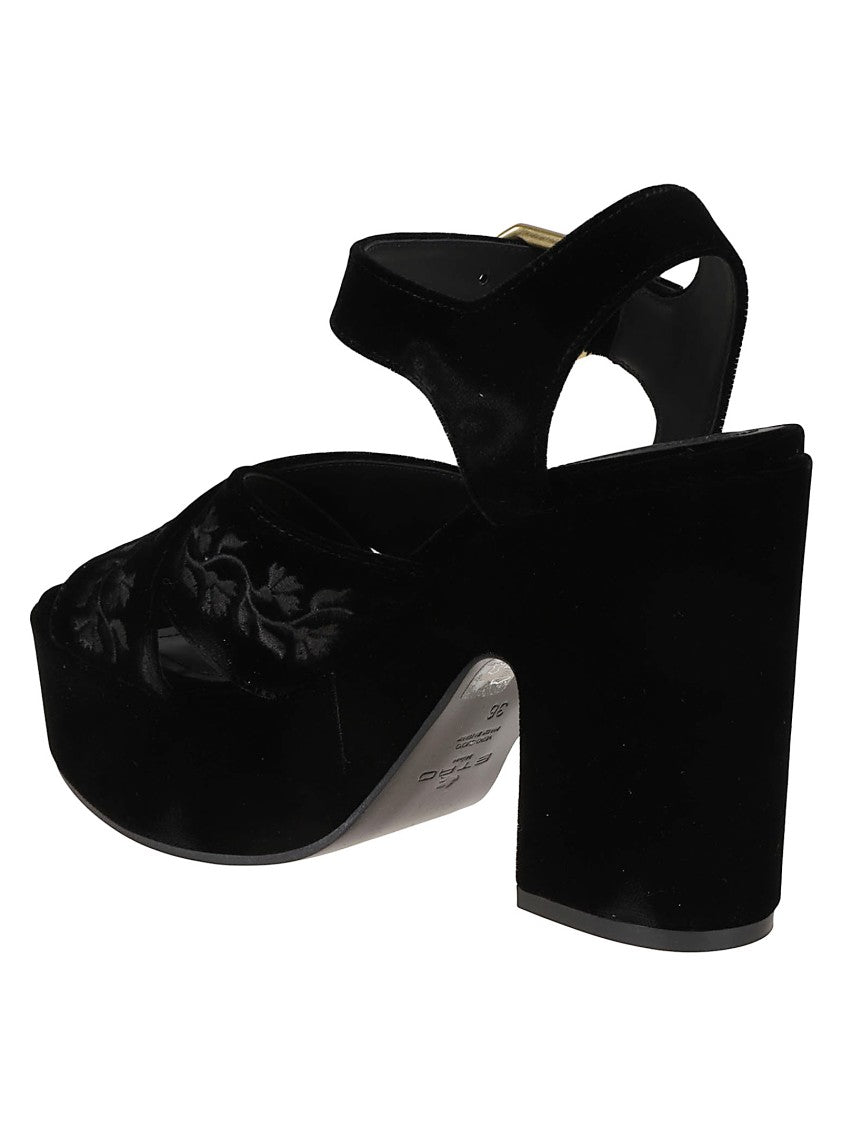 Etro Embroidered Leather Platform Sandals