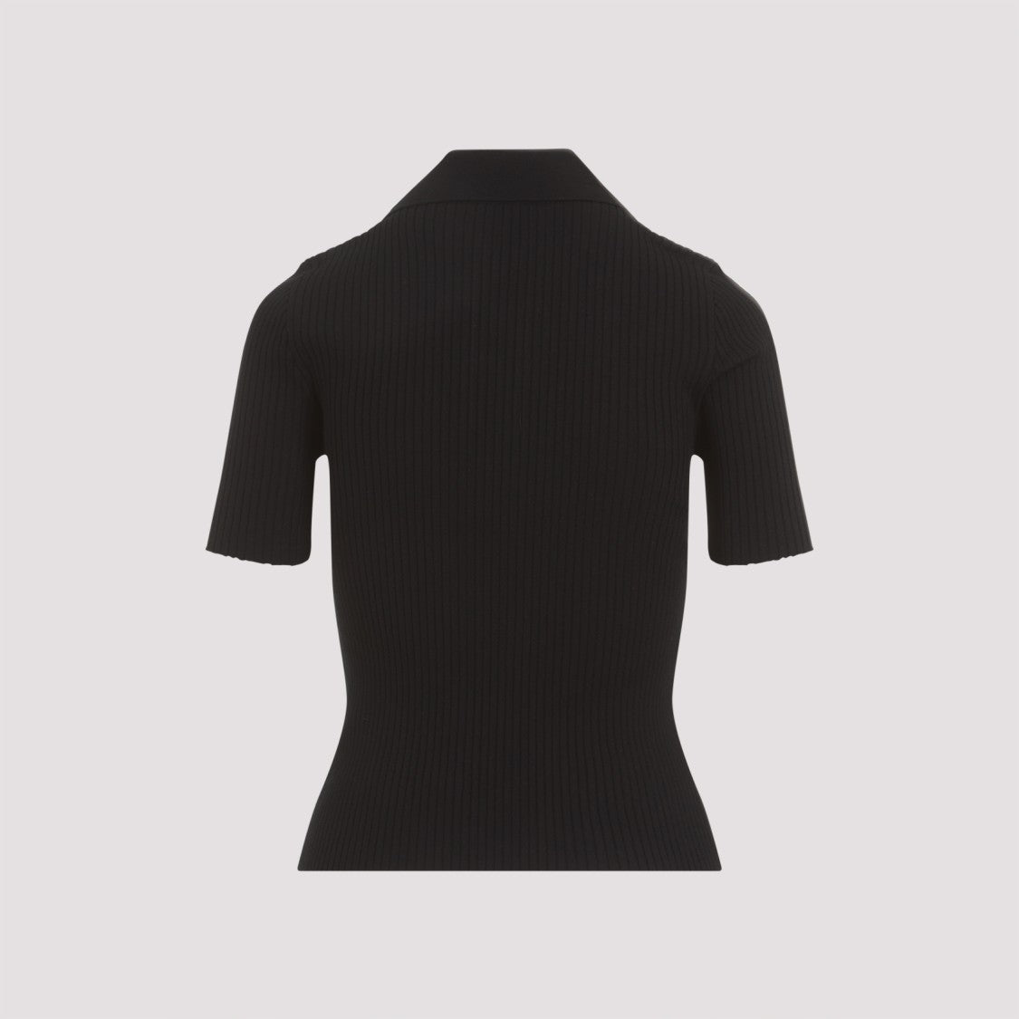 Courrèges Black Signature Ribbed Knit Polo
