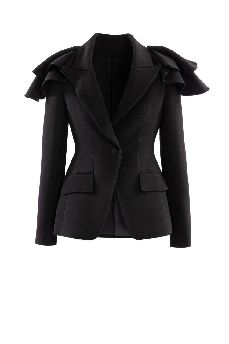 Saiid Kobeisy Ruffled Tailored Jacket