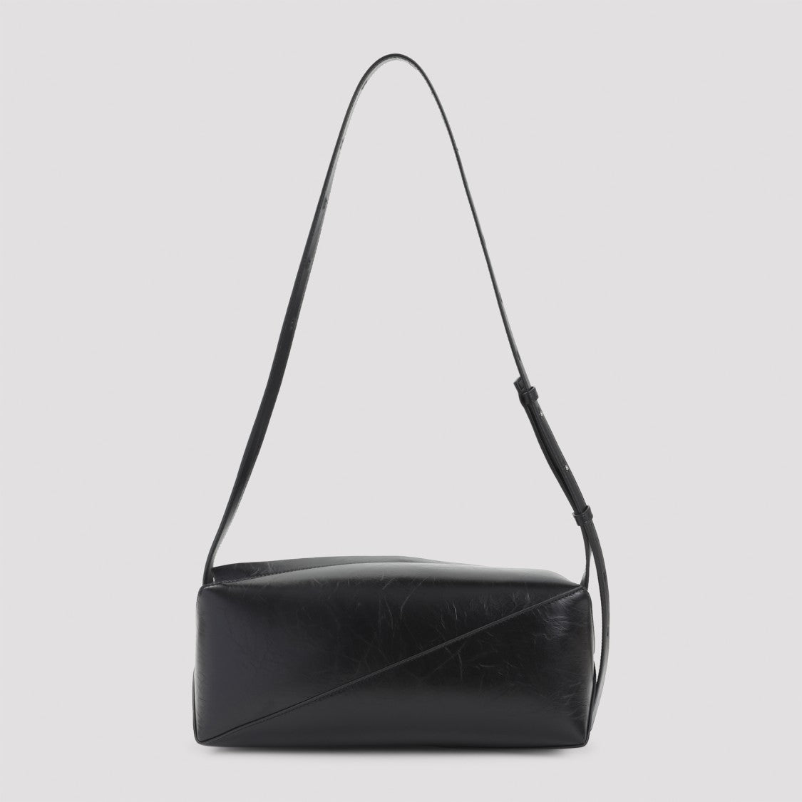 Jil Sander Structured Black Leather Crossbody Bag