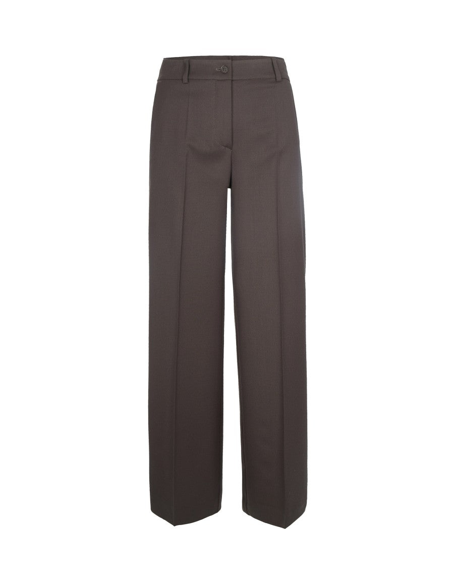 P.A.R.O.S.H. Dark Brown Virgin Wool Trousers