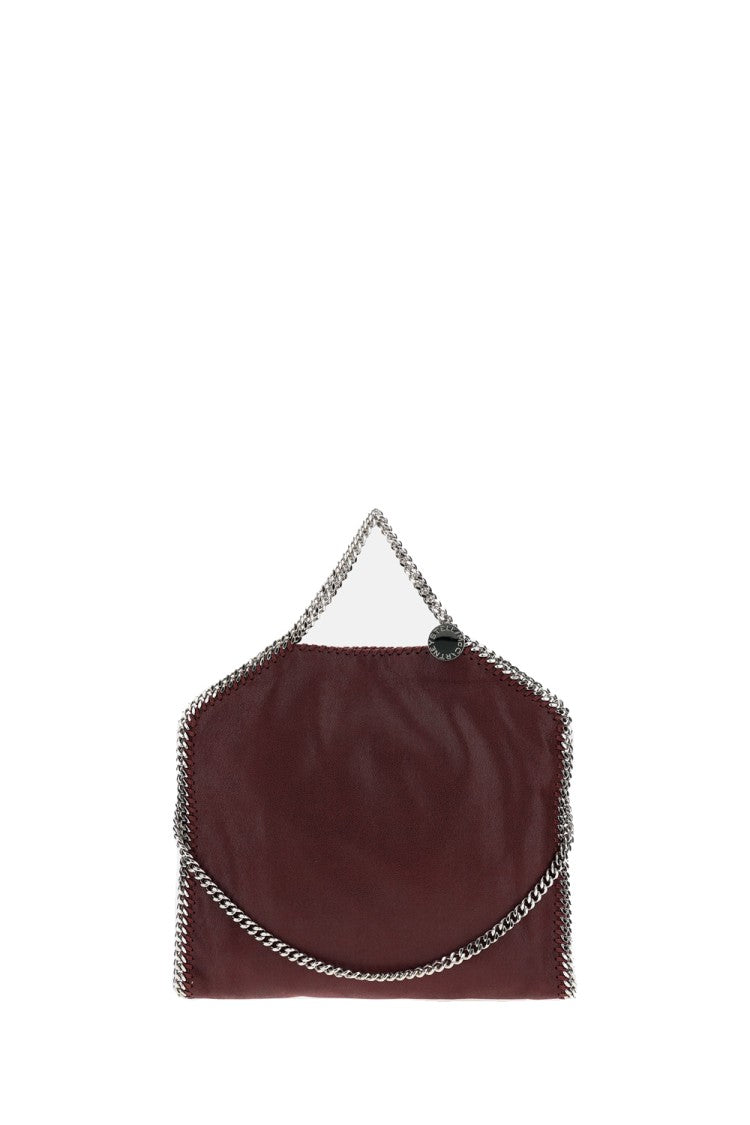 Stella Mccartney Burgundy Shaggy Deer Shoulder Bag With Signature Metal Chain