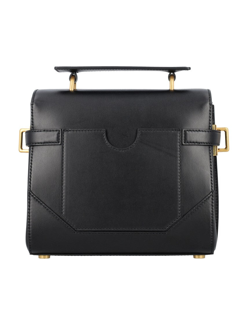 Balmain Bbuzz 23 Structured Black Leather Bbuzz 23 Handbag