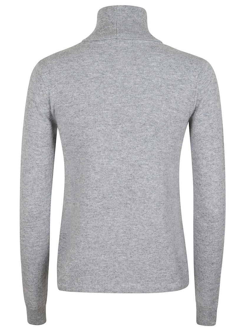 Max Mara Fitted Wool Turtleneck Sweater With Ribbed Detailing