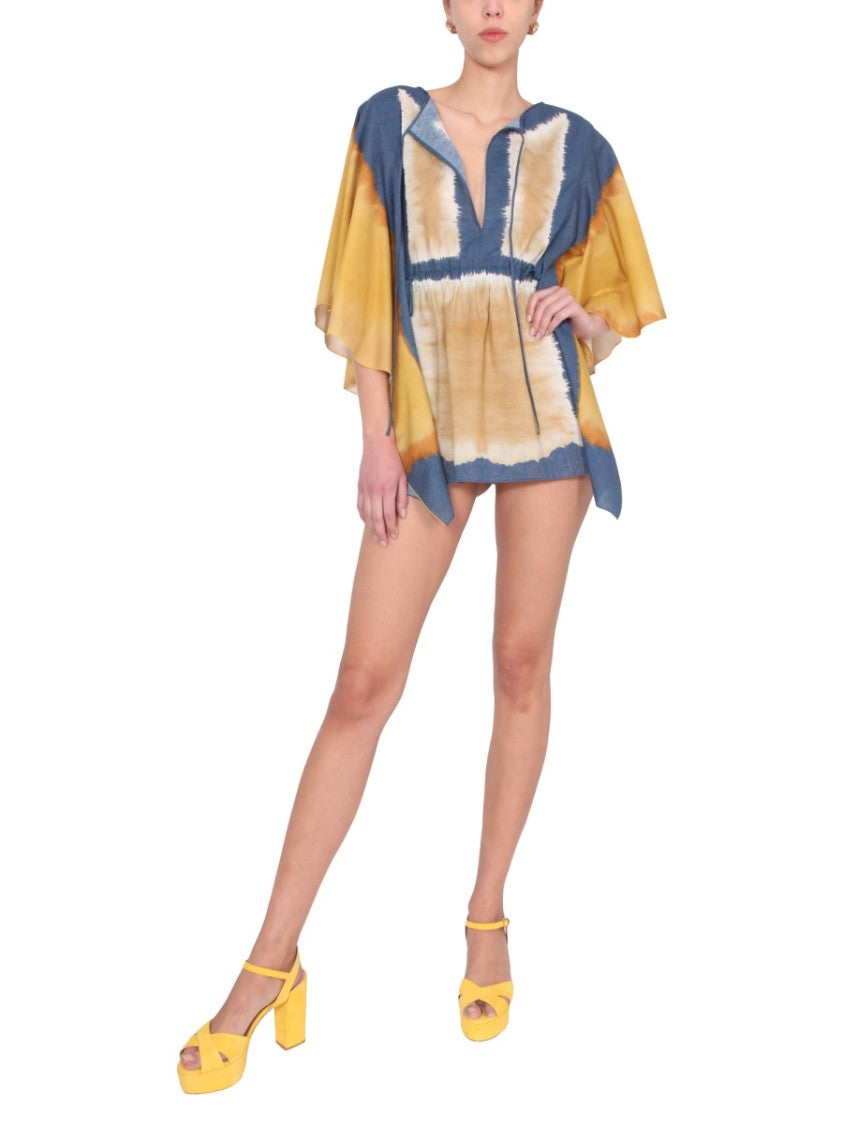 Alberta Ferretti Tie Dye Print Caftan