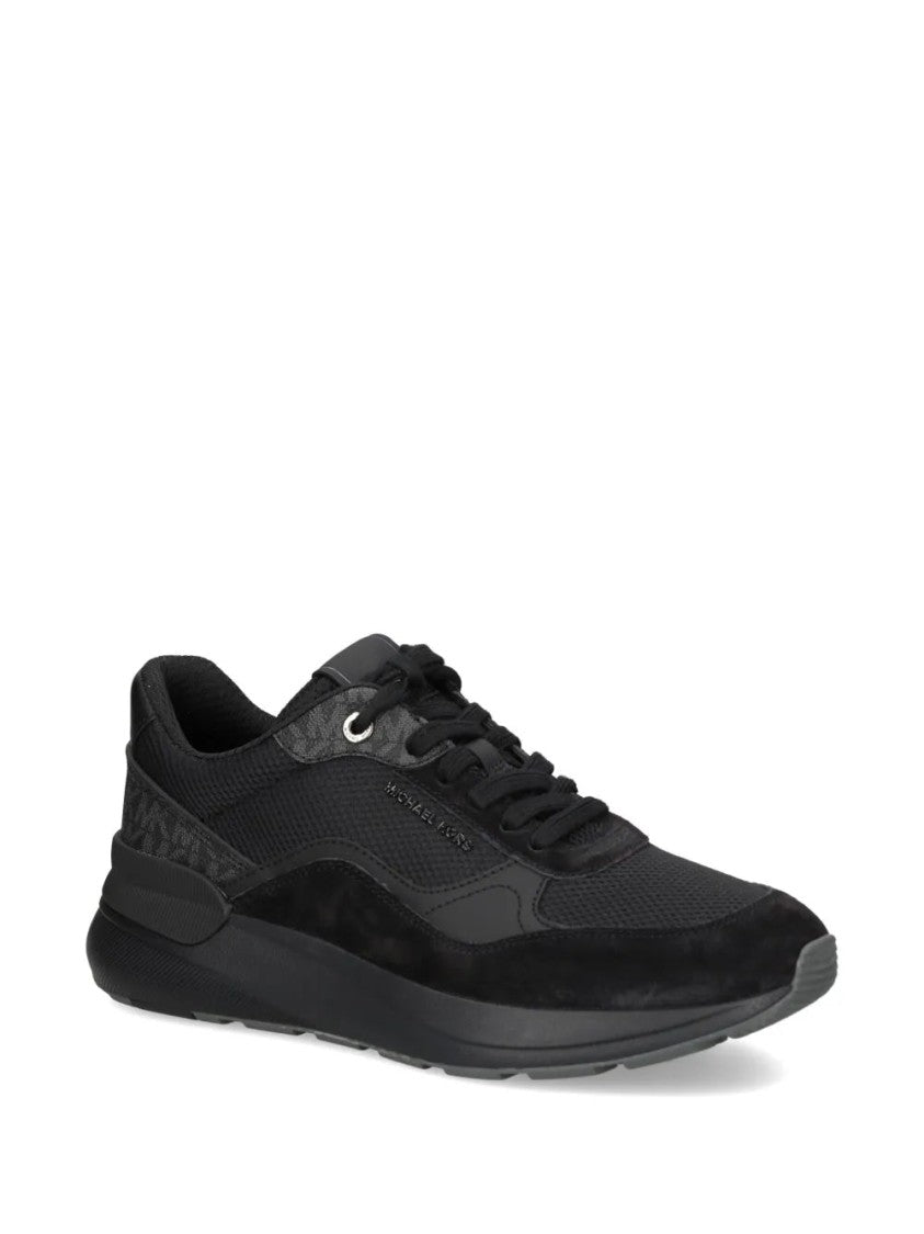 Michael Kors Textured Leather And Mesh Trainers