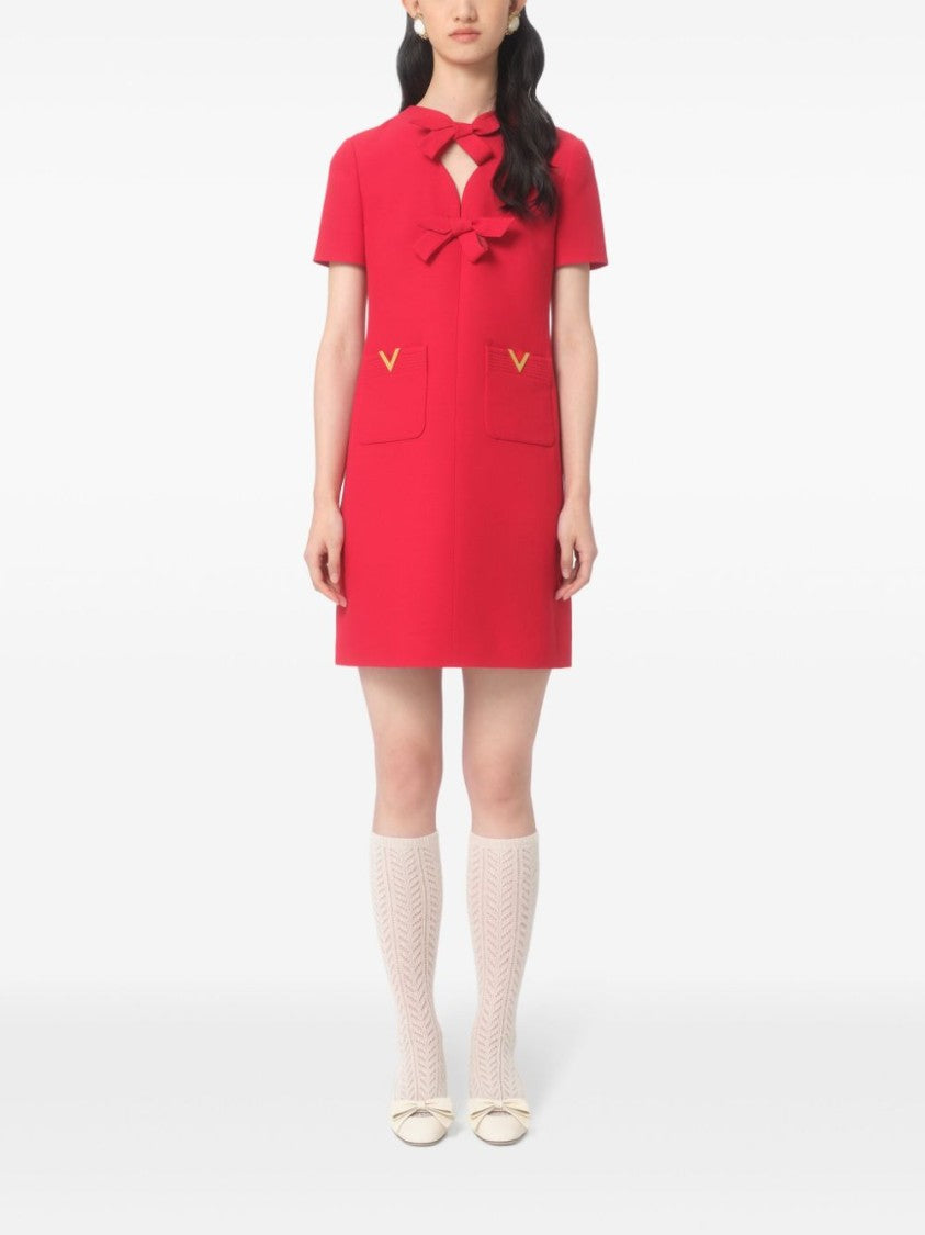 Valentino Red Silk Crepe Couture Dress